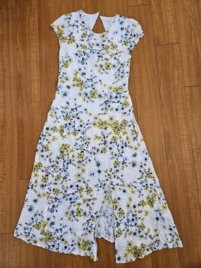Banana Republic Floral Guest Wedding Sun Dress Sz Size 12 Partial LINED